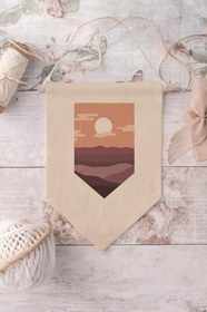 Resim Postifull Çocuk Odası Dekor, Duvar Süsü, Ahşap Bebek Odası Dekor, Canvas Flama, Gün Batımı - Boho;70 X 100 Renkli - 9 