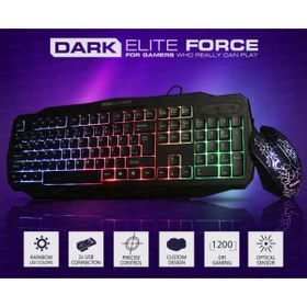 Resim DARKY DARK ELİTE FORCE GKM1000 KABLOLU OYUNCU KLAVYE MOUSE SET 