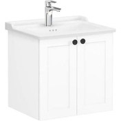 Resim VitrA Root Classic 68701 Lavabo Dolabı Kapaklı Mat Beyaz 60 CM 