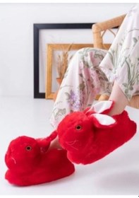 Resim Mergenshoes Unisex Hayvanlı Tavşanlı Panduf Kırmızı Kırmızı 