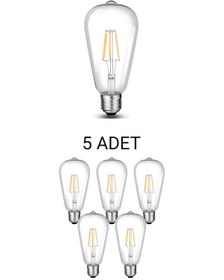 Resim Cata Ct-4353 St64 Rustik Led Ampul 8w Günışığı - 5 Li Paket 