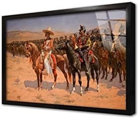 Resim Frederic Remington Çerçeveli Cam Tablo 20x30 cm CB02554 