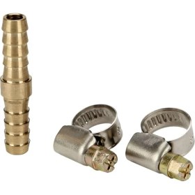 Resim Einhell Çift Taraflı Hortum Bağlama Borusu 9 mm (Kompresör Aksesuarı, Sağlam Pirinçten Yapılmış, Basınçlı Hava Hortumları Için, 2x Kelepçe Dahil) - 4139320 