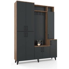 Resim Lizbon Portmanto - Atlas Çam - Antrasit 