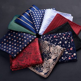 Resim 1 adet Erkek Moda Takım Cebi Mendili - Vintage Nakış Deseni, Polyester, Elde Yıkanabilir 