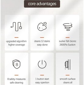 Resim Uzaktan Kumandalı Akıllı Pencere Temizleme Robotu, Elektrikli Cam Temizleme Robotu 3200Pa, Güvenlik Sistemi, Akıllı Kenar Algılama, Windows, Fayanslar, Banyolar için 