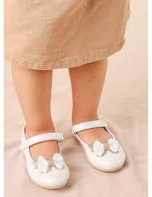 Resim Kiko Kids Taşlı Cırtlı Kız Çocuk Fiyonklu Babet Ayakkabı Ege 204 Cilt Sedef 