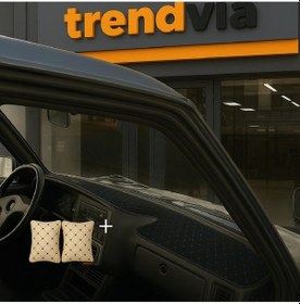 Resim Tofaş Şahin Doğan Kartal Yüksek Ön Göğüs Siyah-mavi Torpido Kılıfı / Bej-siyah Boyun Yastığı 