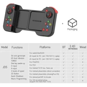 Resim Lalulala Siyah-Kablosuz Telefon Joypad Standı Oyun Denetleyicisi Joystick Anahtarı Pc Ps4 Iphone Uyumlu 13 14 Android Pubg (Yurt Dışından) 