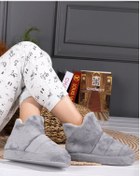 Resim Kadın Panduf, Ev Botu, Peluş Terlik, Panduf Kadın Terlik, Ev Ayakkabısı, Gri Kadın Panduf GS-AY-PANDUF-DUZ 