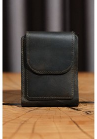 Resim Lenax Leather Mono Klips Hakiki Deri Erkek Cüzdan Nakit Para Klipsli, Mıknatıslı Kapak, Bozuk Para Cepli Haki 