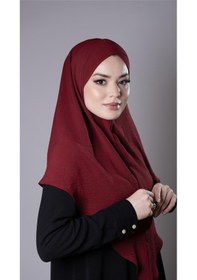 Resim Hürrem Bone Bordo Pratik Hazır Geçmeli Tesettür Eşarp Aerobin Kumaş Çapraz Hijab 2307 16 
