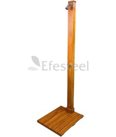 Resim Ahşap Bahçe Havuz Duş Sistemi 