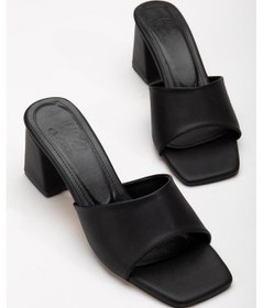 Resim Hasır Ve Düz Tekbant Siyah Kadın Topuklu Terlik-2960-siyah Siyah 