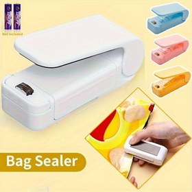 Resim Taşınabilir Çanta Sızdırmazlık Makinesi - 3 Renk Seçeneği (Mavi/Pembe/Turuncu) ile Gıda Saklama, Atıştırmalık ve Seyahat İçin Mini El Tipi Mühürleme Aparatı - Elektriksiz, Dayanıklı Plastik Gövde, Kompakt Tasarım 