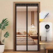 Resim 1 adet 2025 Yeni Üst Düzey Manyetik Sivrisinek Geçirmez Kapı Perdesi, 4 Mevsim Polyester Dokuma Yarı Şeffaf File Elde Yıkanabilir, Şık Çağdaş Stil, Çoklu Bileşenlerle Yıkanabilir, 90-100 g/ Kumaş Ağırlığı 