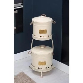 Resim Home 2 Katlı Büyük Boy Patates Soğan Kovası-Krem 