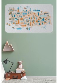Resim Eğitici Ve Öğretici Cocuk Odası Türkiye Haritası Duvar Sticker-60x105-3875 Renkli 