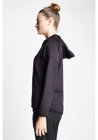 Resim Lescon Kadın Koşu Fermuarlı Kapüşonlu Sweatshirt 24b-2002 Siyah 