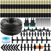 Resim 1 Paket, 10/20m Bahçe 4/7mm Hortum Otomatik Damlama Sulama Kiti Sistemi 1/4'' Pirinç Sis Nozulları Çim Saksı Bitkisi Serası Sulama Cihazı, Bahçe Ve Çim Malzemeleri 