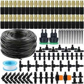 Resim 1 Paket, 10/20m Bahçe 4/7mm Hortum Otomatik Damlama Sulama Kiti Sistemi 1/4'' Pirinç Sis Nozulları Çim Saksı Bitkisi Serası Sulama Cihazı, Bahçe Ve Çim Malzemeleri 