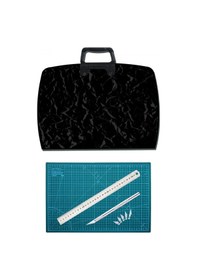 Resim Proje Çantası 38x55 Cm A3 Kesim Matı Çift Taraflı Kesim Altlığı Kretuar Seti Cetvel Mimarlık Seti 