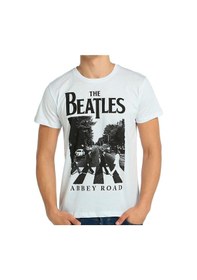 Resim Bant Giyim - Beatles Beyaz Erkek T-Shirt Tişört 