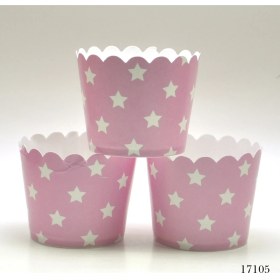 Resim Lora Davet Cupcake Kabı Yıldız (25 Adet) 17105 - Pembe 17105 