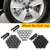 Resim For Volkswagen, for Audi, Skoda ve Seat için uygun 17mm tekerlek somunları için 1.7cm/0.67in siyah tekerlek somun kapağı 20 parça seti 