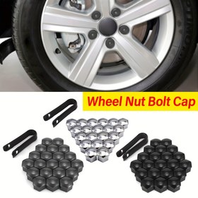 Resim For Volkswagen, for Audi, Skoda ve Seat için uygun 17mm tekerlek somunları için 1.7cm/0.67in siyah tekerlek somun kapağı 20 parça seti 