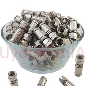 Resim Rg 6 Sıkmalı F Konnektör Siyah Şeritli 100 Adet 