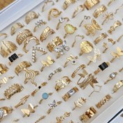Resim Kadınlar için 35 adet Bohem Tarzı Yığın Halkalar - Rose Altın Alaşımı, Geometrik Tasarım, 15mm-19mm, Vintage Esintili Damlama Yağı Halkası, Günlük Giyim veya Hediye için Mükemmel, Hediye Mücevheri | Vintage Esintili Halkalar | Rose Altın Kaplama, Bohem Mücevher 