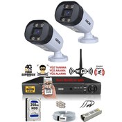 Resim IDS DS-2032HD-WL-SET2-250 2 Kameralı 1080P Full HD 5 MP Sony Lensli Kamera Seti - 2032 