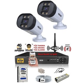 Resim IDS DS-2032HD-WL-SET2-250 2 Kameralı 1080P Full HD 5 MP Sony Lensli Kamera Seti - 2032 