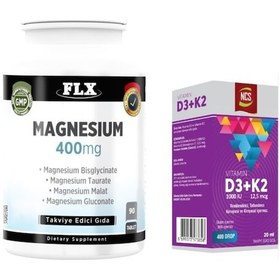 Resim Vitamin D3 Vitamin K2 20 Ml Flx Glukonat Magnezyum Elementleri 90 Tablet 