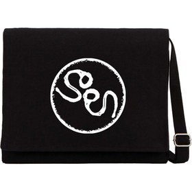 Resim Soen Logo Siyah Kanvas Postacı Çantası - Siyah 