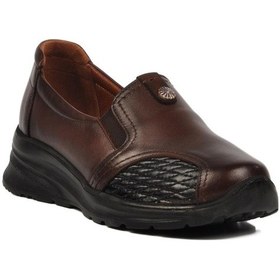 Resim Ayakmod 0042 Z Hafif Esnek Hakiki Deri Kahve Kadın Günlük Ayakkabı Kahve 