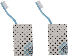 Resim 2 ADET DİŞ FIRÇALIK VE MACUNLUK PUANLI POLİRESİN 6X6X10CM 200ML BANYO SETİ 