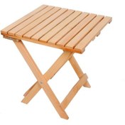 Resim Hüner Ahşap Katlanır Ahşap Sehpa 40x40 Vernikli 