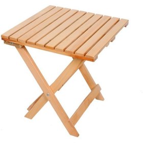Resim Hüner Ahşap Katlanır Ahşap Sehpa 40x40 Vernikli 