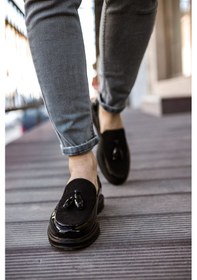 Resim Ch002 Rst Loafer Verniciata Erkek Ayakkabı Sıyah Siyah 