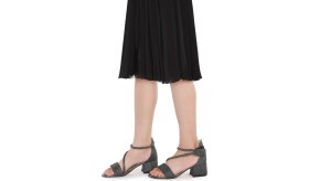 Resim Kiko Kids Pisar Günlük Kız Çocuk 4 cm Topuklu Sandalet Abiye Ayakkabı Platin 