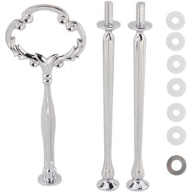 Resim Getshopmini Epoksi Kek Standı Kulp Oymalı Model Gümüş Moo3 