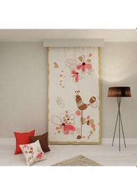 Resim PAREDORA Çiçekli Kuş Tek Kanat Fon Perde 