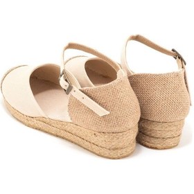 Resim Star Tombis Gerçek Elişi Hasır Jüt Bantlı Günlük Kadın Espadril Handmade Açık Bej 