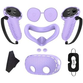 Resim Dream011 Meta Quest 2 Oculus Quest 3 3s Mor Uyumlu 7si 1 Arada Silikon Kilif Vr Baslik Kontrolcu Kabi 