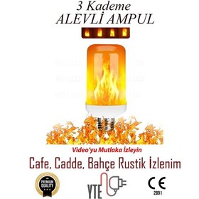 Resim Alev Ampul 3 Kademeli Cafe Bahçe Cadde Rustik Görünüm İçin 5 W 