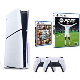 Resim Sony Playstation 5 Slim CD Edition Konsol -2. DualSense PS5 Kol-Fifa FC 25- GTA 5 PS5 Oyun (İthalatçı Garantili) 