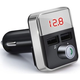 Resim Jeehugo Bluetooth 5.0 Araç Fm Transistörü - Stereo Ses Kalitesi, Elle Ulaşmadan Arama, Çift Usb Şarj, Mp3 Oynatıcı, Gümüş 