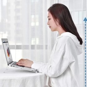 Resim Ayarlanabilir Yüksek Kalite Metal Laptop Dizüstü Stand, Katlanabilir Taşınabilir Laptop, Tablet Telefon Yükseltici Standı Tutucusu, ipad Uyumlu, macbook Uyumlu 